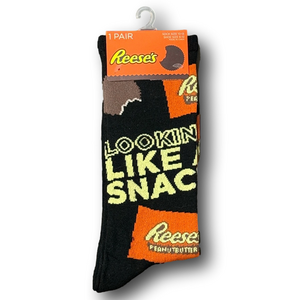 3/$20 Reese's Peanut Butter Cups "Looking Like A Snack" Funny Crew Socks - NWT